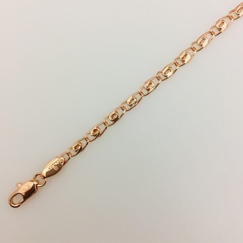 Apzeltītā ķēdīte Gliemežu atslēgas caurumiņu posmu ar noapaļotu sānu virkne