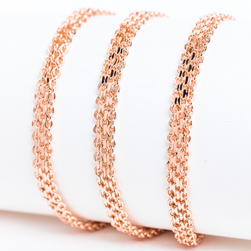 Apzeltītā ķēdīte Bismarks enkura aušanas trīskāršā posma pinums