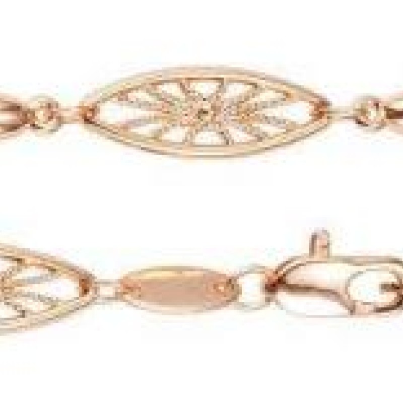 Apzeltītā ķēdīte Iestrādātu ovālajā rāmī mozaīkas fancy tīkla posmu un ovālu posmu virkne