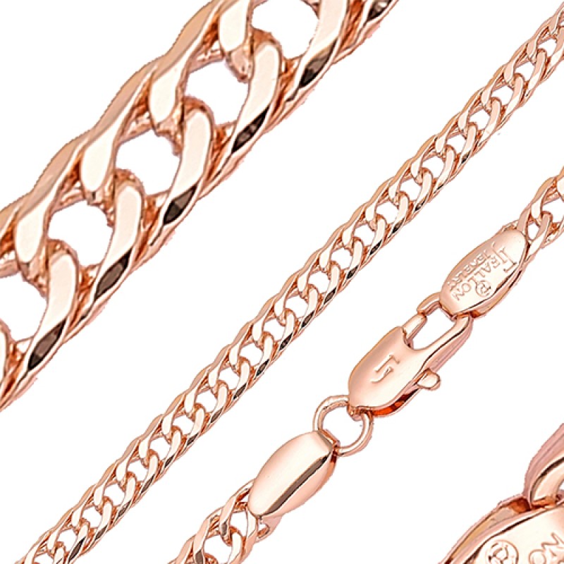 Apzeltīta rokassprādze Kubas dubulto posmu pinums