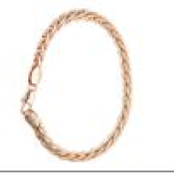 Apzeltīta rokassprādze Spiga kviešu vārpas vīto posmu ar grāvējumu pinums