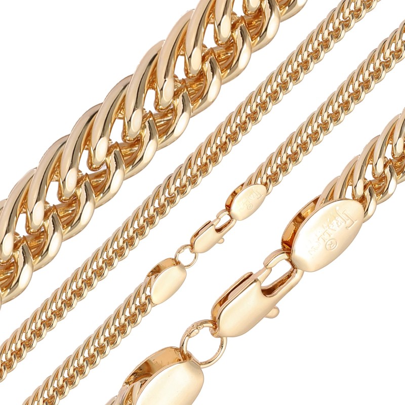 Apzeltīta rokassprādze Kubas dubulto ieliektu posmu pinums