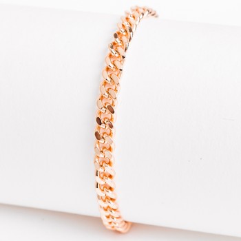 Apzeltīta rokassprādze Klasisks Maiami stila Kubas posmu pinums