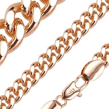 Apzeltīta rokassprādze Klasisks Maiami stila Kubas posmu pinums