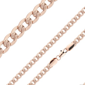 Apzeltīta rokassprādze Izkaltu sānu un izkaisītu punktiņu gravējuma savītu posmu virkne