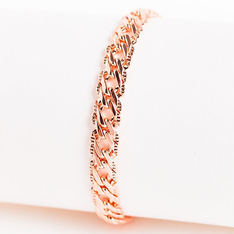 Apzeltīta rokassprādze Rombo austu stiepļu ar dubultrievām posmu pinums