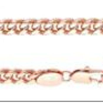 Apzeltīta rokassprādze Klasiska Maiami stila Kubas posmu ar noapaļotiem sāniem ar saplacinātu virsmu