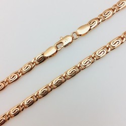 Apzeltīta rokassprādze Klasiskā noapaļotu sānu gliemežu posmu virkne