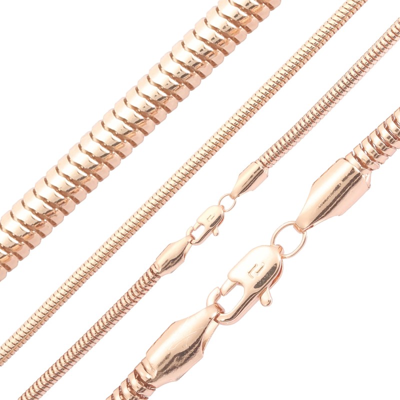 Apzeltīta rokassprādze Klasiska čūskas kaula noapaļotu robainu posmu virkne