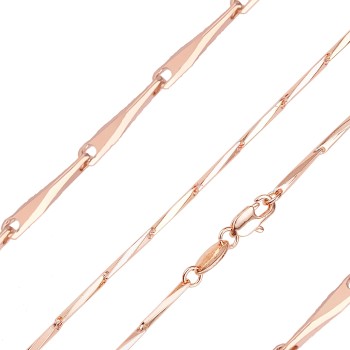 Apzeltīta rokassprādze Elegantu klasisku stienīšu posmu virkne ar šarnīrveida saitēm