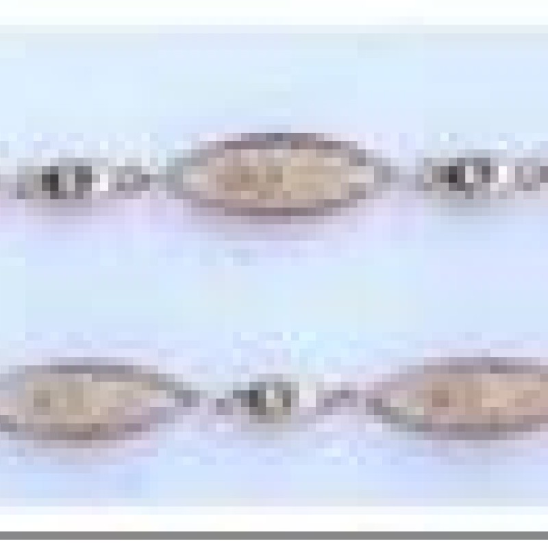 Apzeltīta rokassprādze Iestrādātu ovālajā rāmī mozaīkas fancy tīkla posmu un ovālu posmu virkne