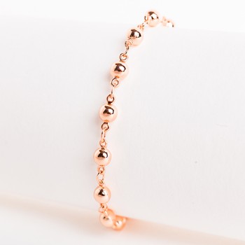 Apzeltīta rokassprādze Bumbiņu ar gredzenu posmu virkne