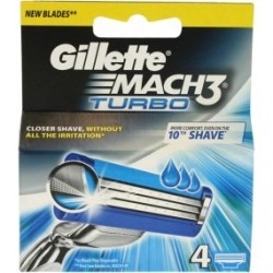 Skūšanās asmeņu komplekts Gillette Mach 3 TURBO (4 asmeņi)