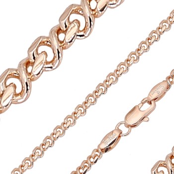 Apzeltīta rokassprādze Infinity savīta 8-ka posmu pinums