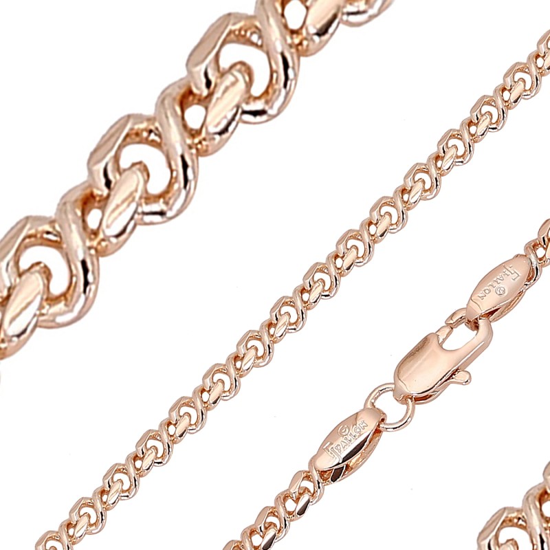 Apzeltīta rokassprādze Infinity savīta 8-ka posmu pinums