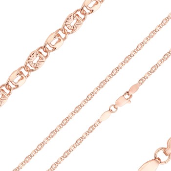 Apzeltīta rokassprādze Gliemežu atslēgas caurumiņu un staru gravējuma posmu virkne