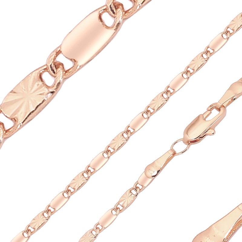 Apzeltīta rokassprādze Vienlaidu glancētu gliemežvāku un saules staru gravējuma posmu virkne