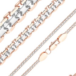 Apzeltīta rokassprādze Bismarks enkura aušanas dubulto posmu pinums