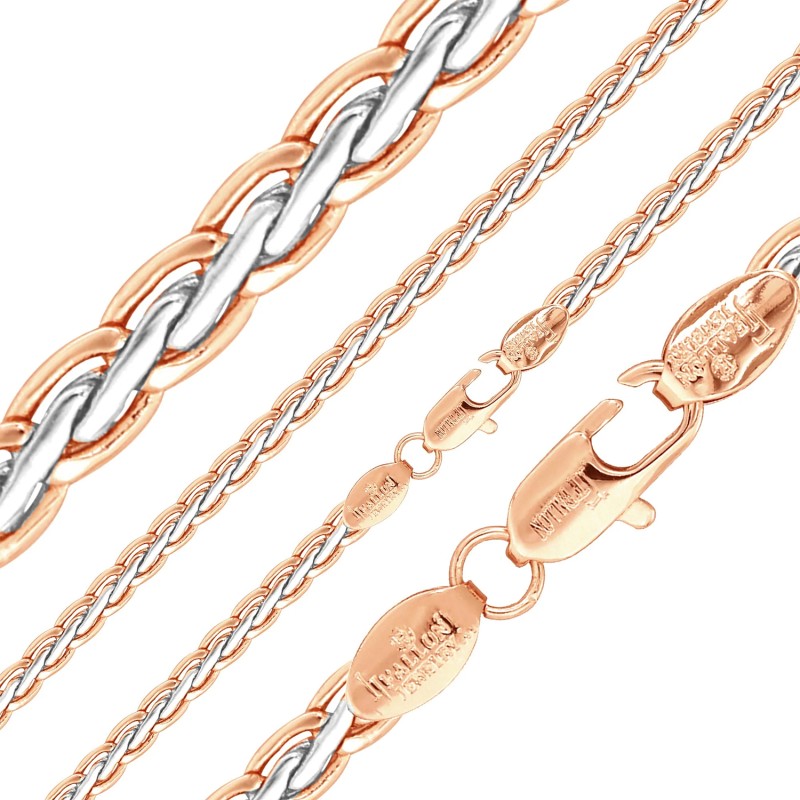 Apzeltīta rokassprādze Klasisks Spiga kviešu vārpas pinums