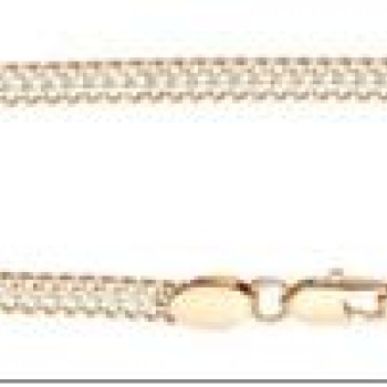 Apzeltīta rokassprādze Kubas divvirzienu dubulto posmu pinums