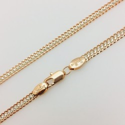 Apzeltīta rokassprādze Kubas divvirzienu dubulto posmu pinums