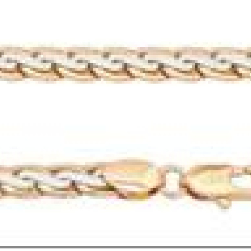 Apzeltīta rokassprādze Spiga posma ar centrālu riepas nospiedumu pinumu virkne