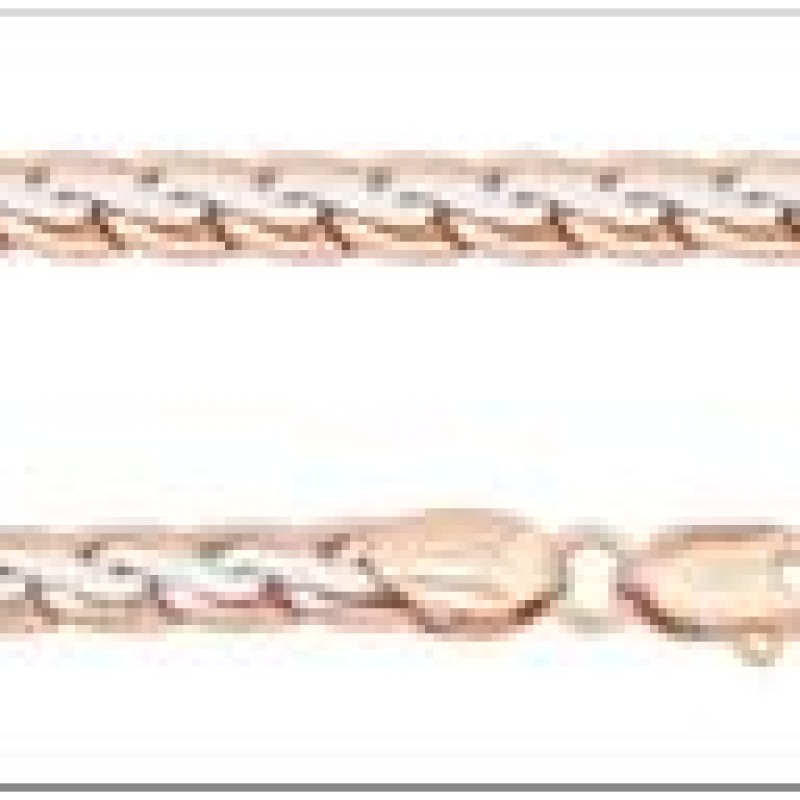 Apzeltīta rokassprādze Spiga posma ar centrālu riepas nospiedumu pinumu virkne