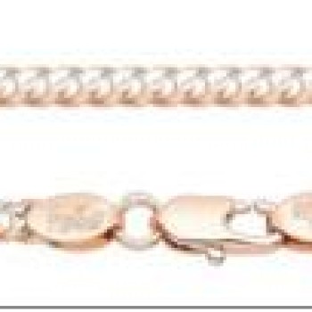 Apzeltīta rokassprādze Klasisks Maiami stila Kubas posmu ar dubultrievām vidū pinums