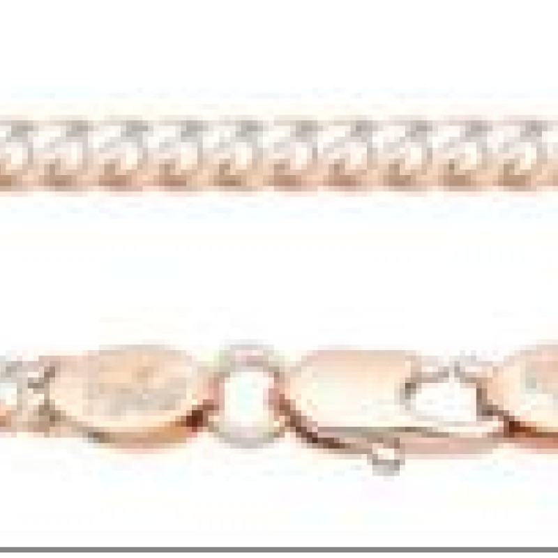 Apzeltīta rokassprādze Klasisks Maiami stila Kubas posmu ar dubultrievām vidū pinums