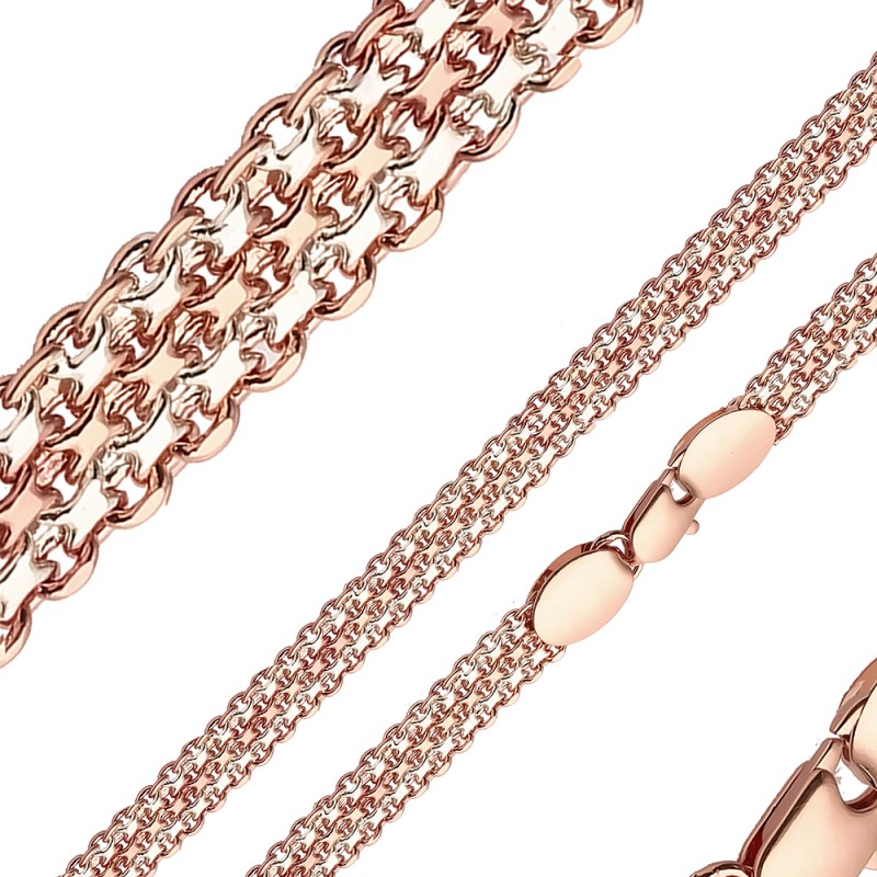 Apzeltīta rokassprādze Bismarks enkura aušanas četrkāršs četru posmu pinums