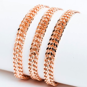 Apzeltīta rokassprādze Kubas divvirzienu dubulto posmu pinums