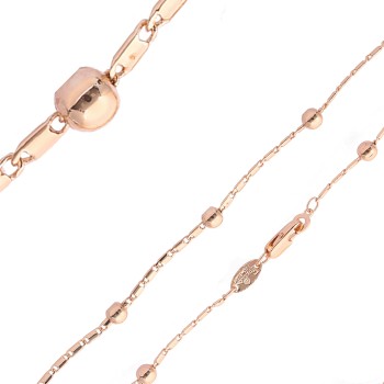 Apzeltīta rokassprādze Bumbiņu un 2 pušu apaļa gliemežvāka posmu virkne