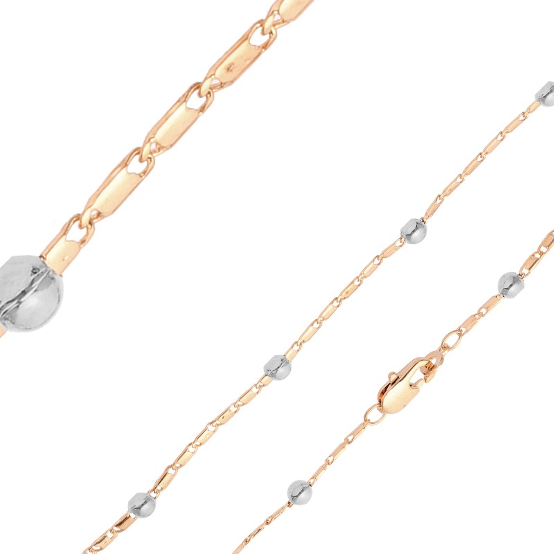 Apzeltīta rokassprādze Bumbiņu un 2 pušu apaļa gliemežvāka posmu virkne