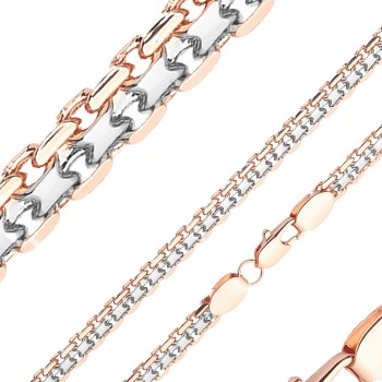 Apzeltīta rokassprādze Bismarks enkura aušanas dubulto posmu pinums