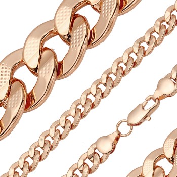 Apzeltīta rokassprādze Apmaļu punktveida gravējuma posmu virkne