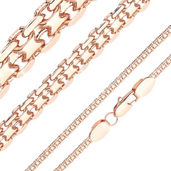 Apzeltītā ķēdīte Bismarks enkura aušanas dubulto posmu pinums