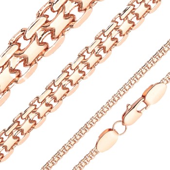 Apzeltītā ķēdīte Bismarks enkura aušanas dubulto posmu pinums