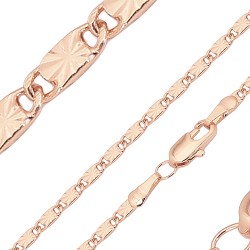 Apzeltītā ķēdīte Masīvā gliemežvāka ar saules staru gravējumu posmu virkne