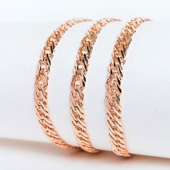 Apzeltītā ķēdīte Rombo austu stiepļu posmu pinums