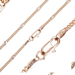 Apzeltītā ķēdīte Klasisks pinums ar Saules staru Fancy posmiem