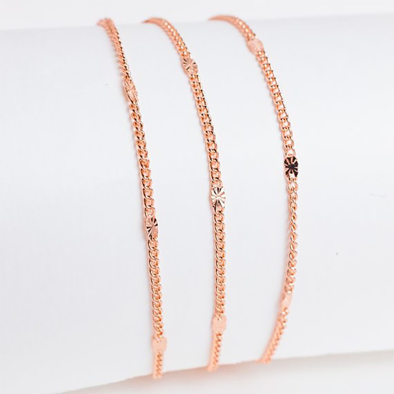 Apzeltītā ķēdīte Klasisks pinums ar saules staru Fancy posmiem