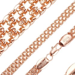 Apzeltīta ķēdīte Bismarks enkura aušanas trīskāršā posma pinums