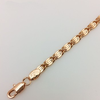 Apzeltītā ķēdīte Klasiskā saplacinātu gliemežu posmu virkne