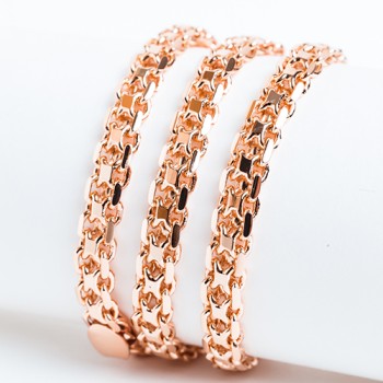 Apzeltītā ķēdīte Bismarks enkura aušanas dubulto posmu pinums