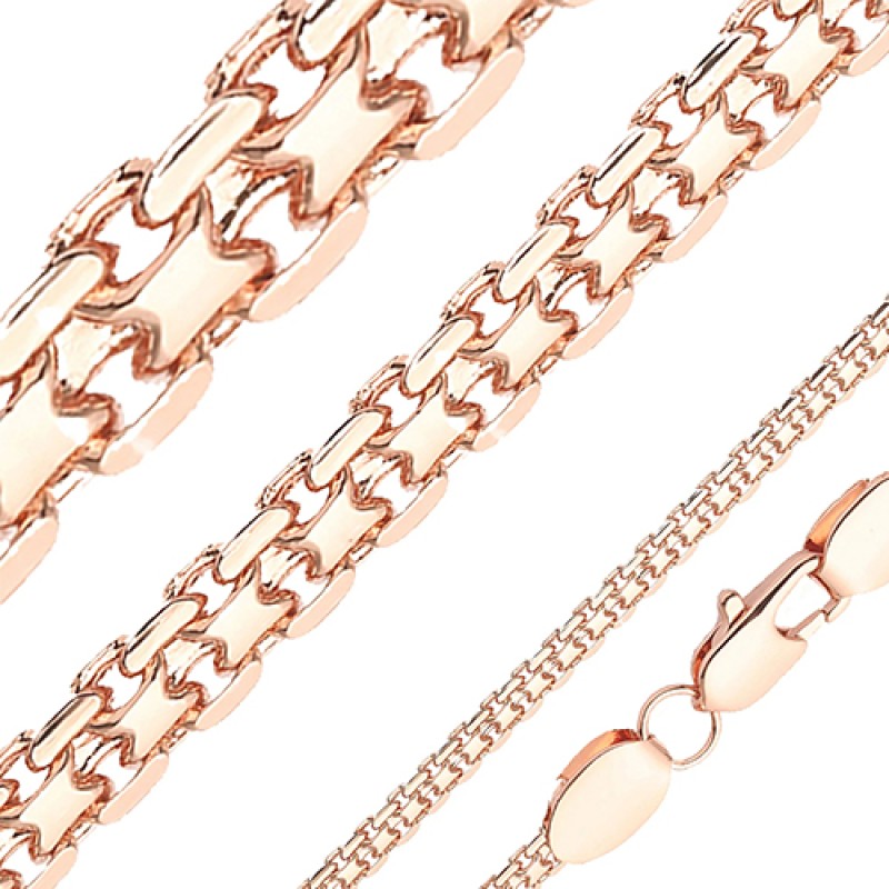 Apzeltītā ķēdīte Bismarks enkura aušanas dubulto posmu pinums