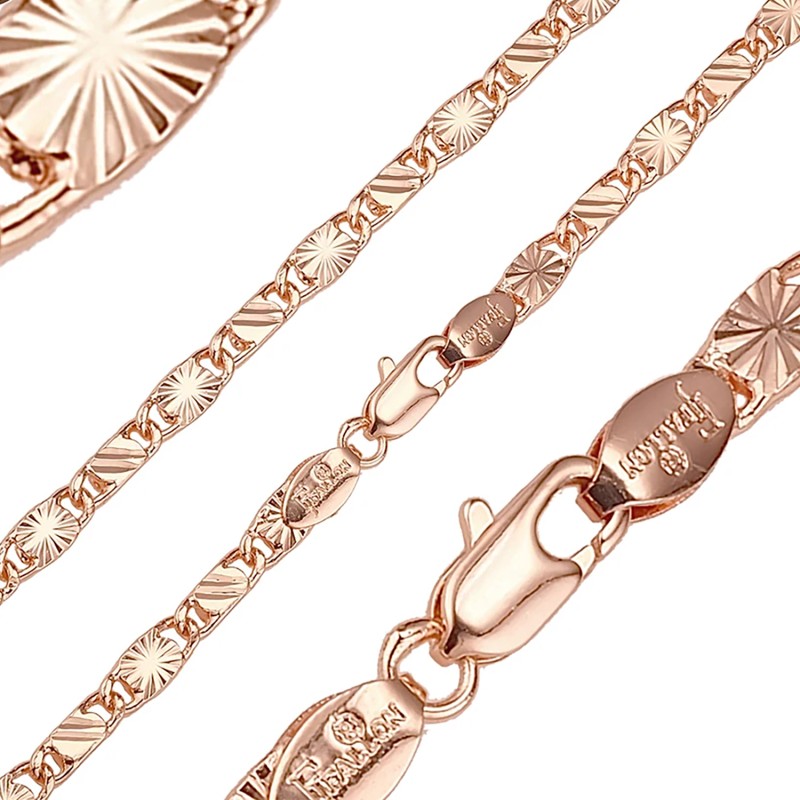 Apzeltītā ķēdīte Masīvā gliemežvāka 2 stilu ar gravējumu posmu virkne