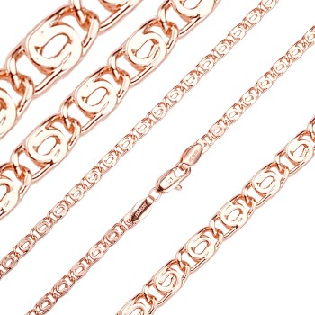 Apzeltītā ķēdīte Gliemežu atslēgas caurumiņu posmu virkne