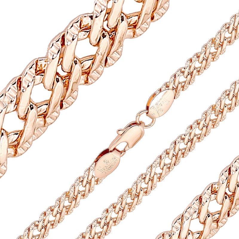 Apzeltītā ķēdīte Rombo austu stiepļu ar dubultrievām posmu pinums