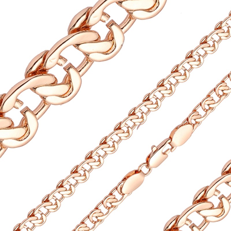 Apzeltītā ķēdīte Kabeļveida gliemežvāku posmu pinums