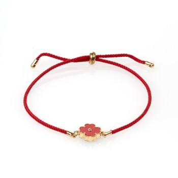 Rokassprādze-aukla ar rotu (Āboliņa lapa (VAN CLEEF) dizains)